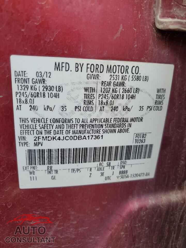 FORD EDGE 2013 - 2FMDK4JC0DBA17361