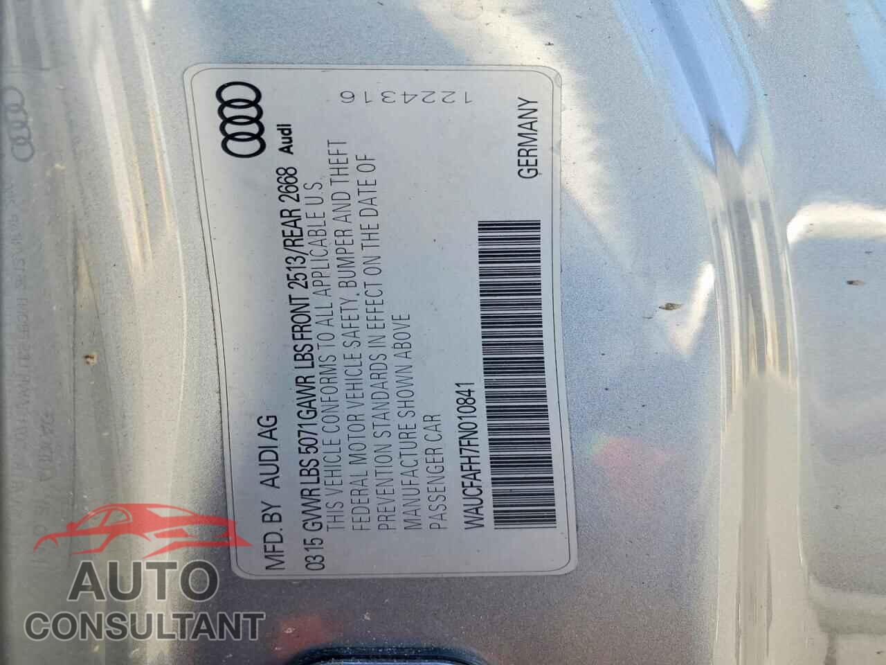 AUDI A5 2015 - WAUCFAFH7FN010841
