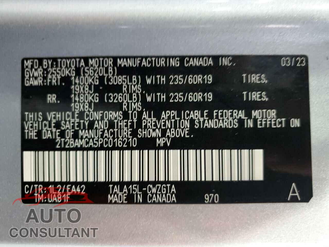 LEXUS RX350 2023 - 2T2BAMCA5PC016210