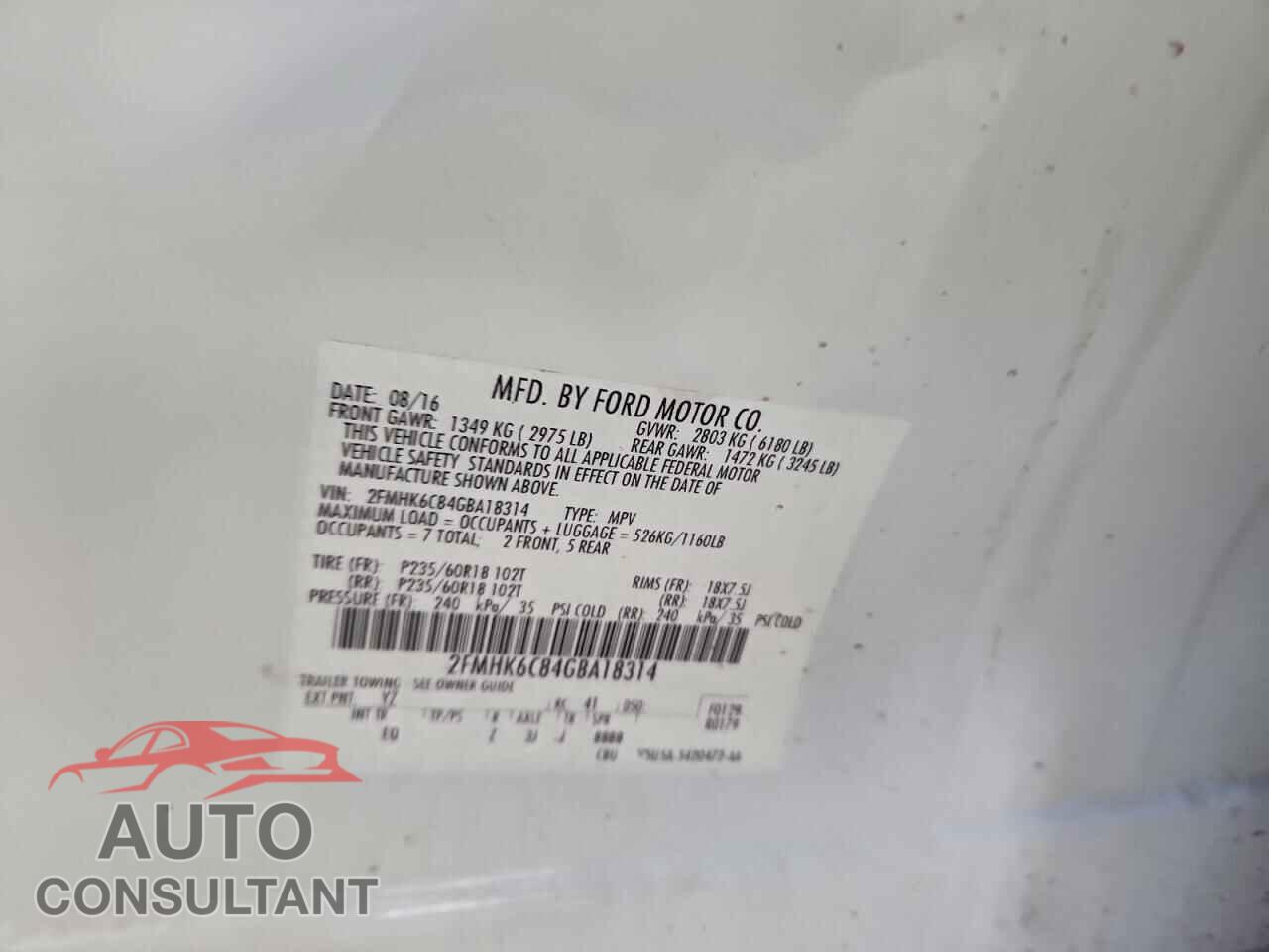 FORD FLEX 2016 - 2FMHK6C84GBA18314