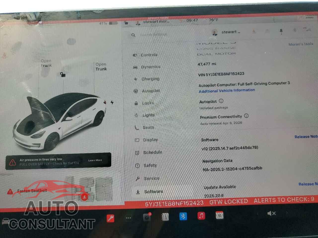 TESLA MODEL 3 2022 - 5YJ3E1EB8NF152423