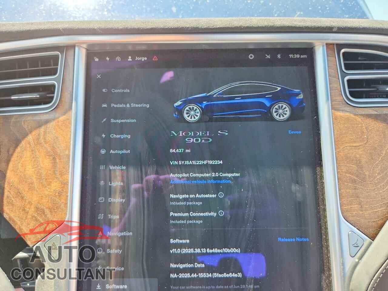 TESLA MODEL S 2017 - 5YJSA1E22HF192234