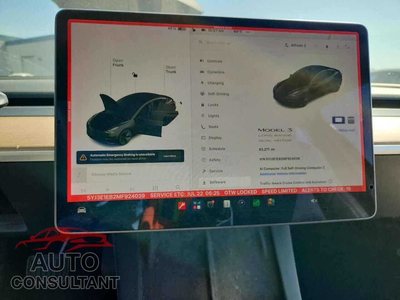 TESLA MODEL 3 2021 - 5YJ3E1EB2MF924039