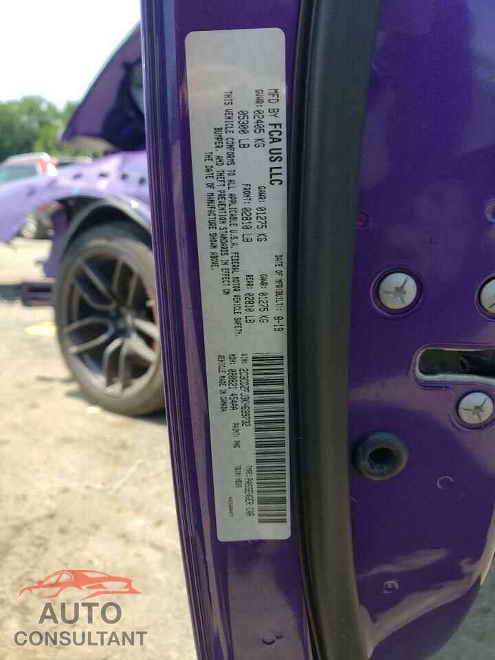 DODGE CHALLENGER 2019 - 2C3CDZFJ3KH699732