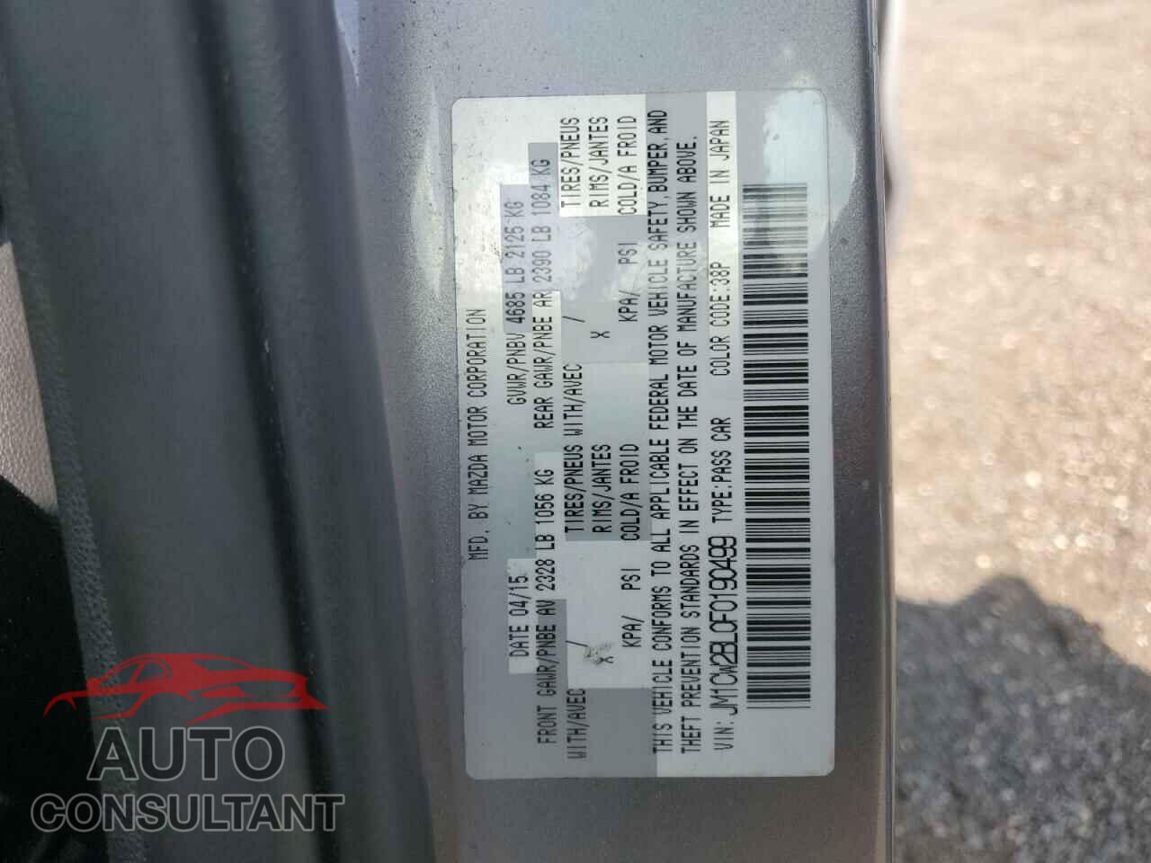 MAZDA 5 2015 - JM1CW2BL0F0190499