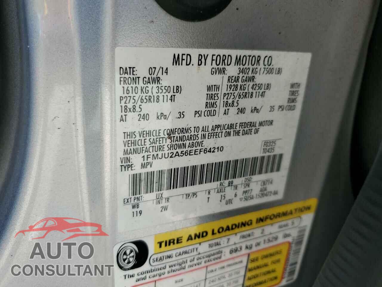 FORD EXPEDITION 2014 - 1FMJU2A56EEF64210