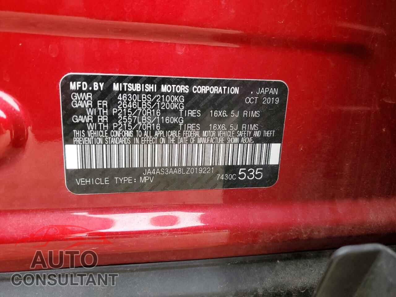 MITSUBISHI ECLIPSE 2020 - JA4AS3AA8LZ019221