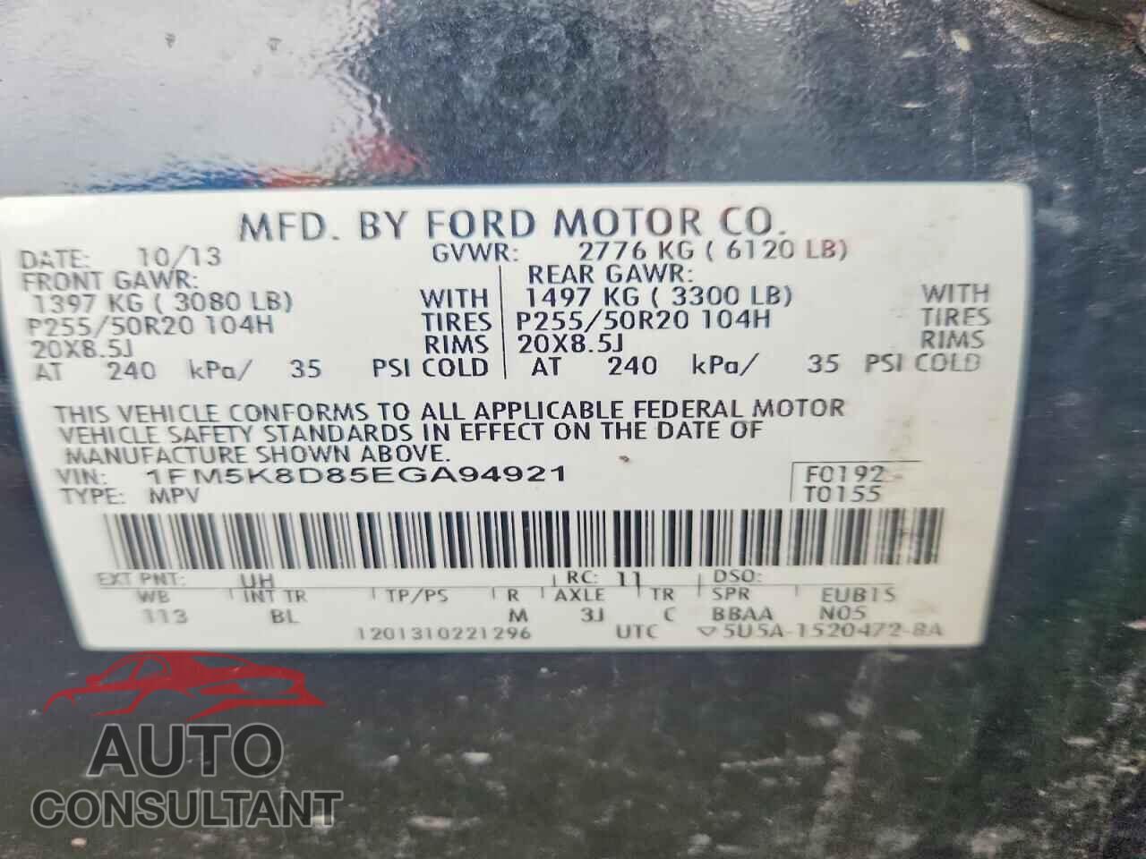 FORD EXPLORER 2014 - 1FM5K8D85EGA94921