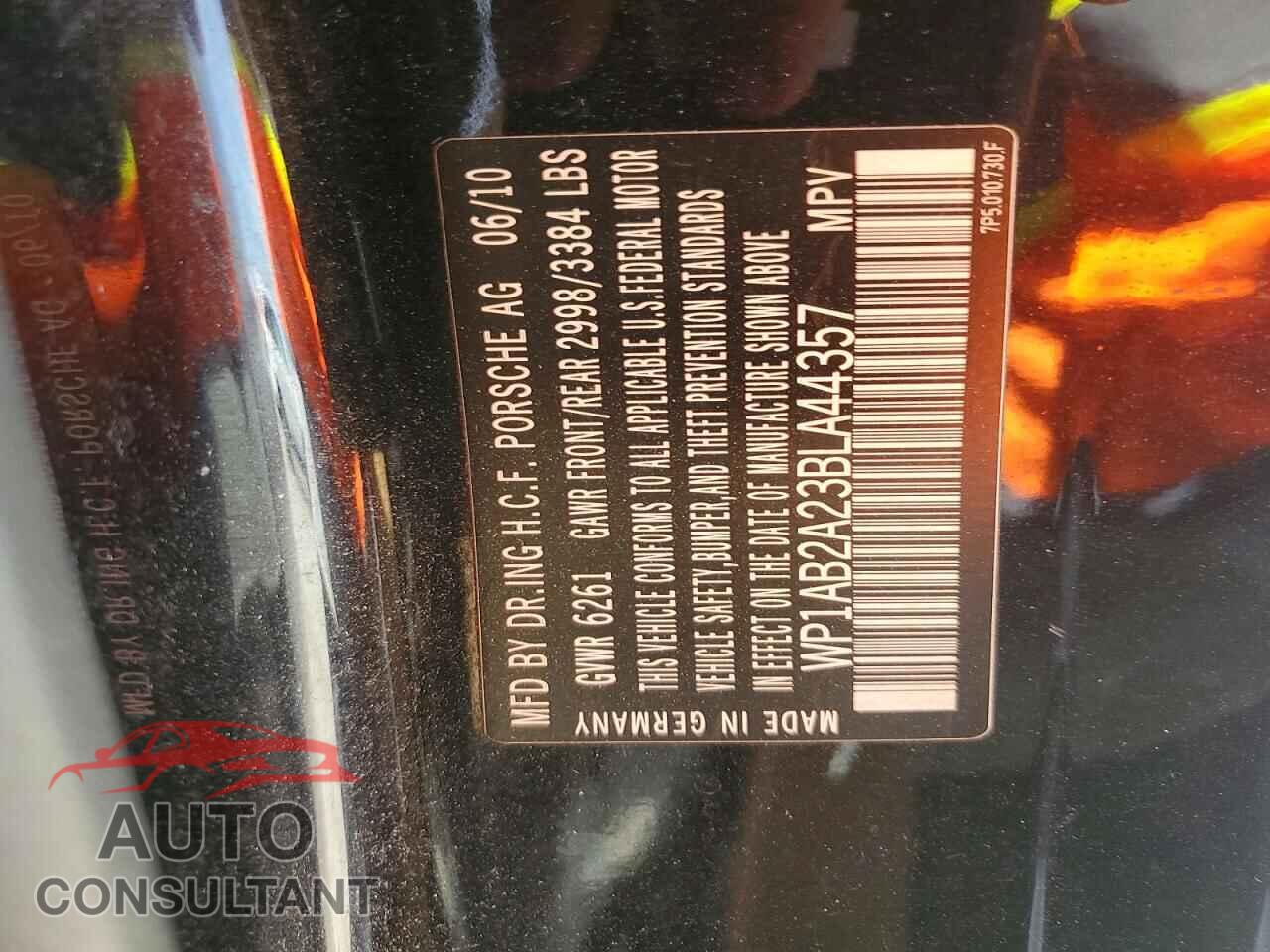 PORSCHE CAYENNE 2011 - WP1AB2A23BLA44357