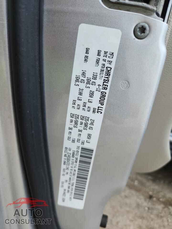 DODGE CARAVAN 2012 - 2C4RDGBG4CR311942