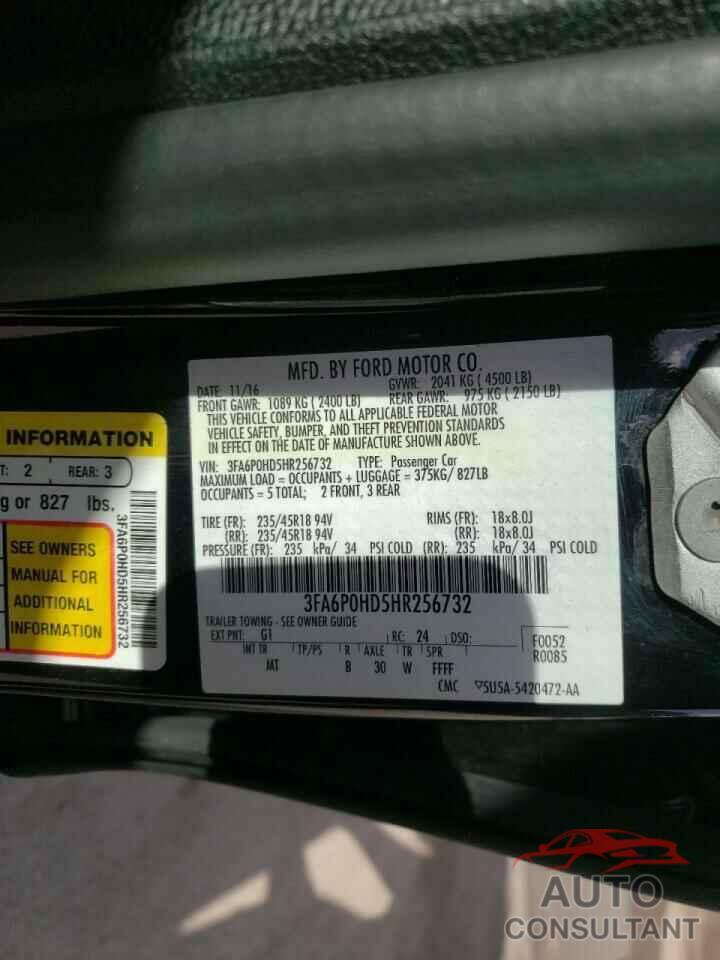 FORD FUSION 2017 - 3FA6P0HD5HR256732