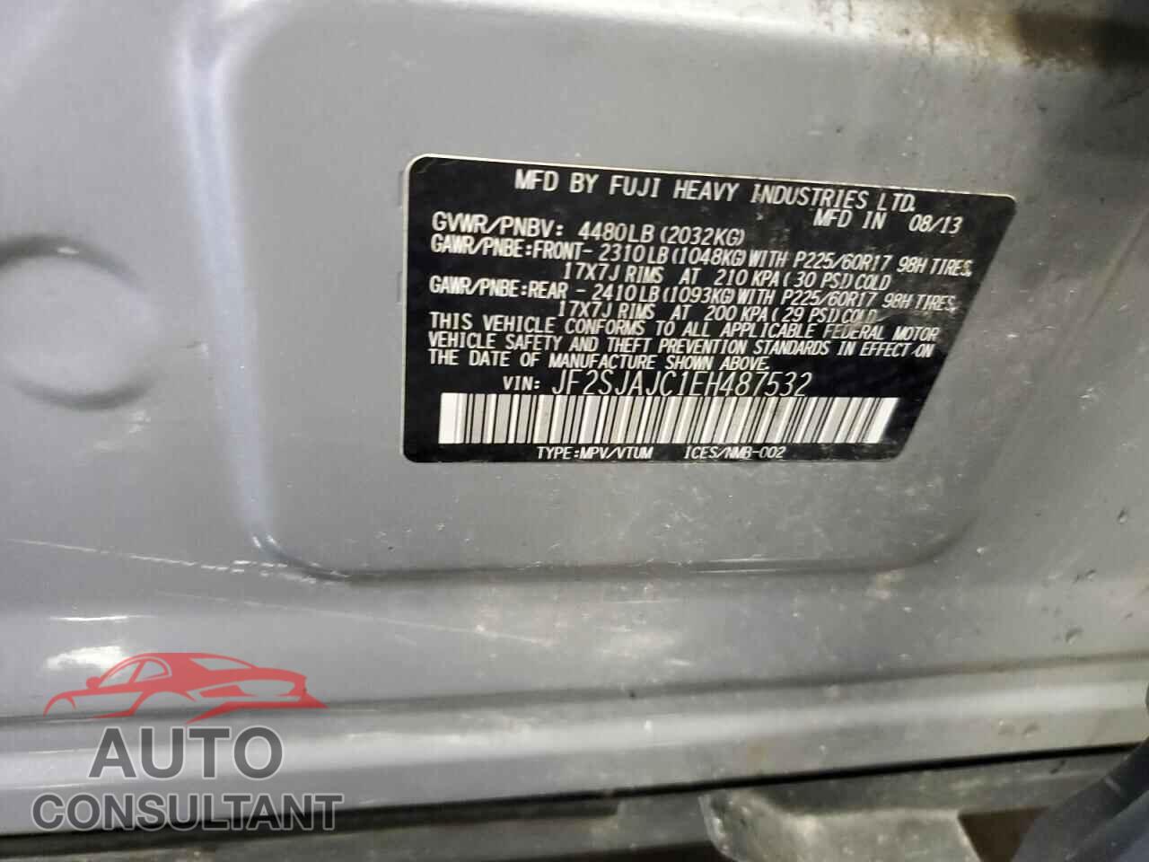 SUBARU FORESTER 2014 - JF2SJAJC1EH487532