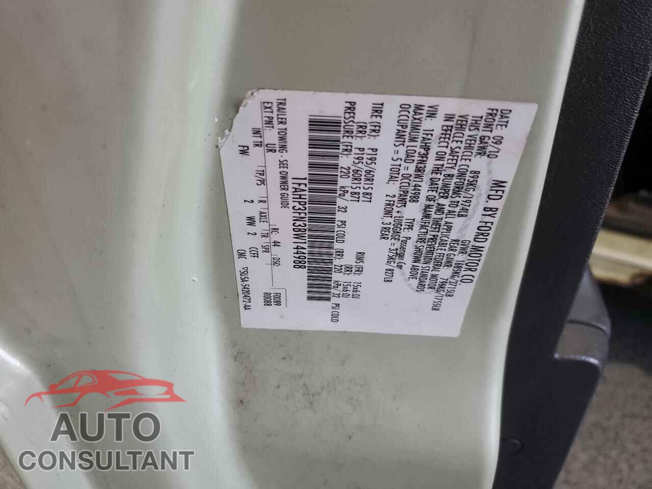 FORD FOCUS 2011 - 1FAHP3FN3BW144988