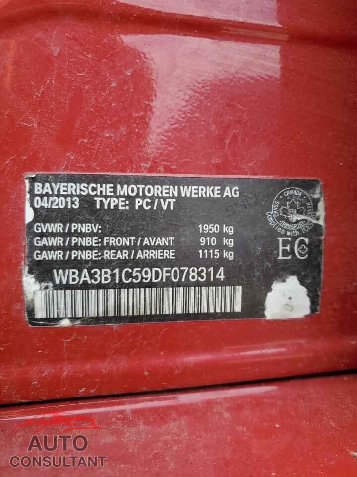 BMW 3 SERIES 2013 - WBA3B1C59DF078314