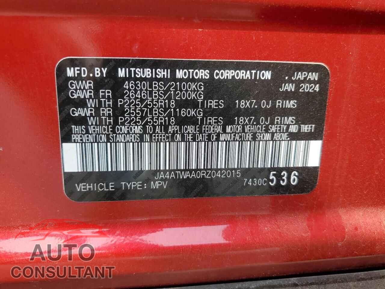 MITSUBISHI ECLIPSE 2024 - JA4ATWAA0RZ042015