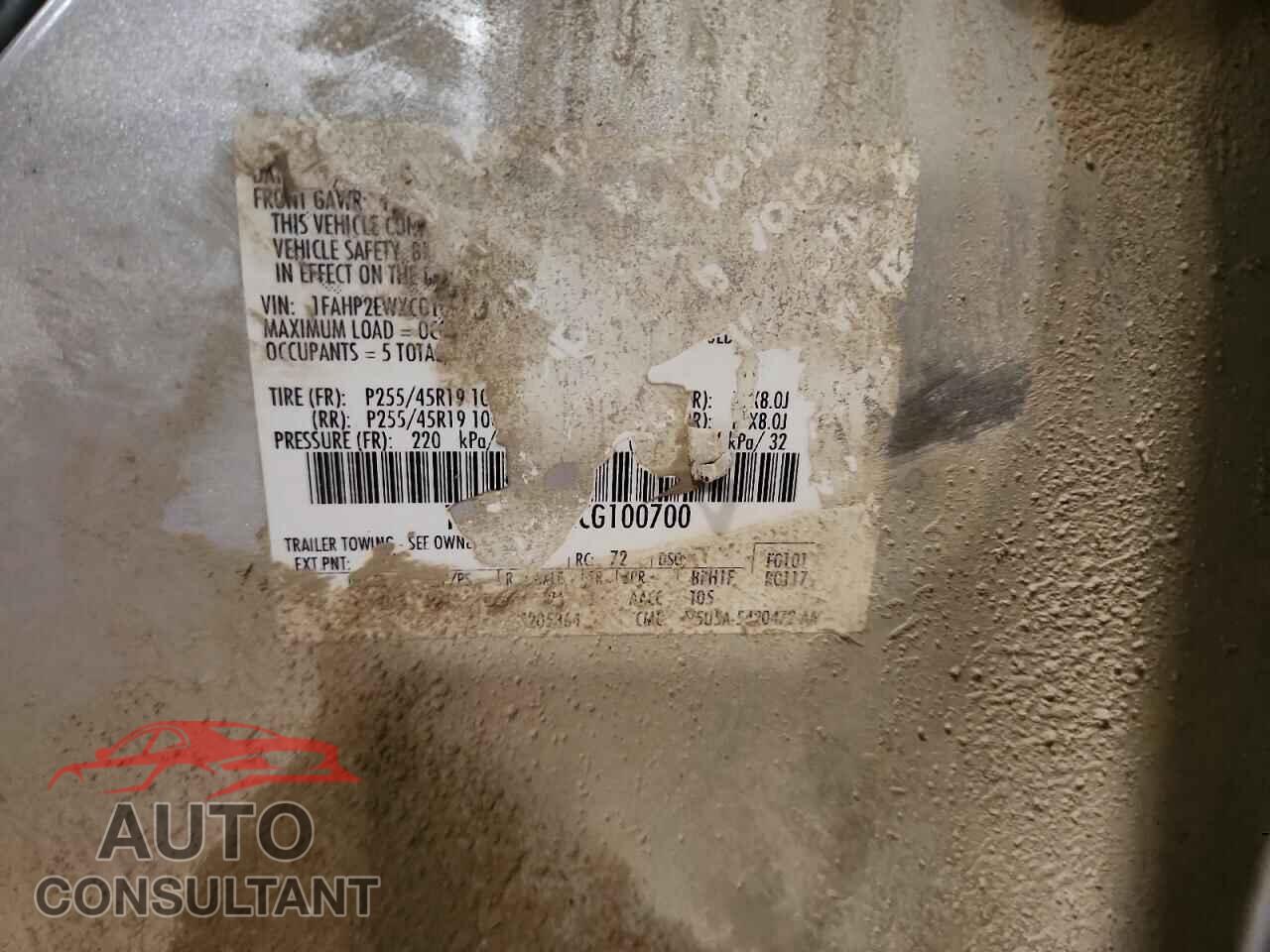 FORD TAURUS 2012 - 1FAHP2EWXCG100700