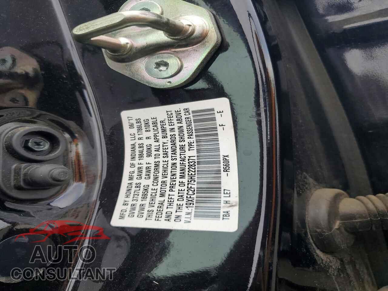 HONDA CIVIC 2017 - 19XFC2F75HE228371
