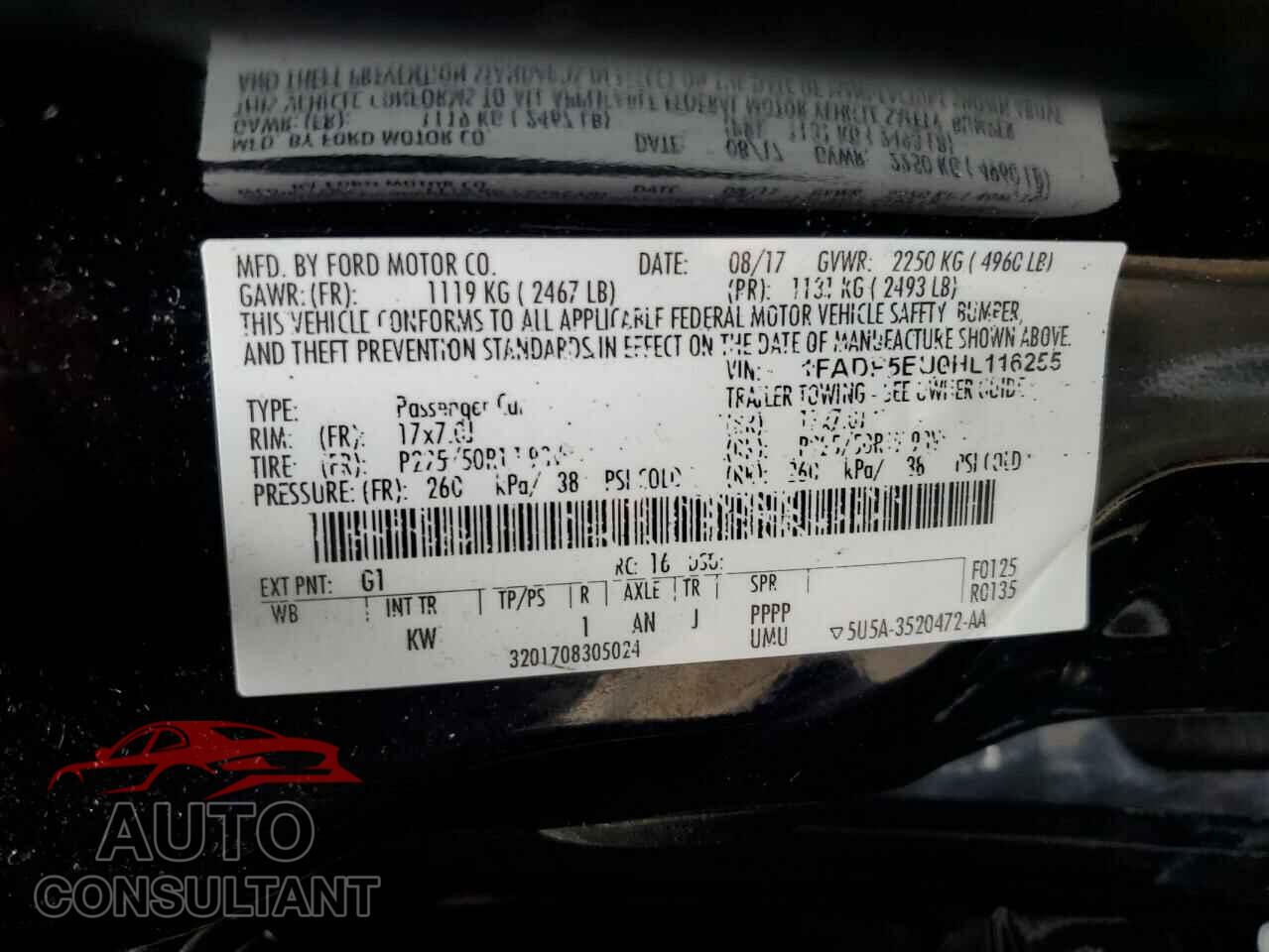 FORD CMAX 2017 - 1FADP5EU0HL116255