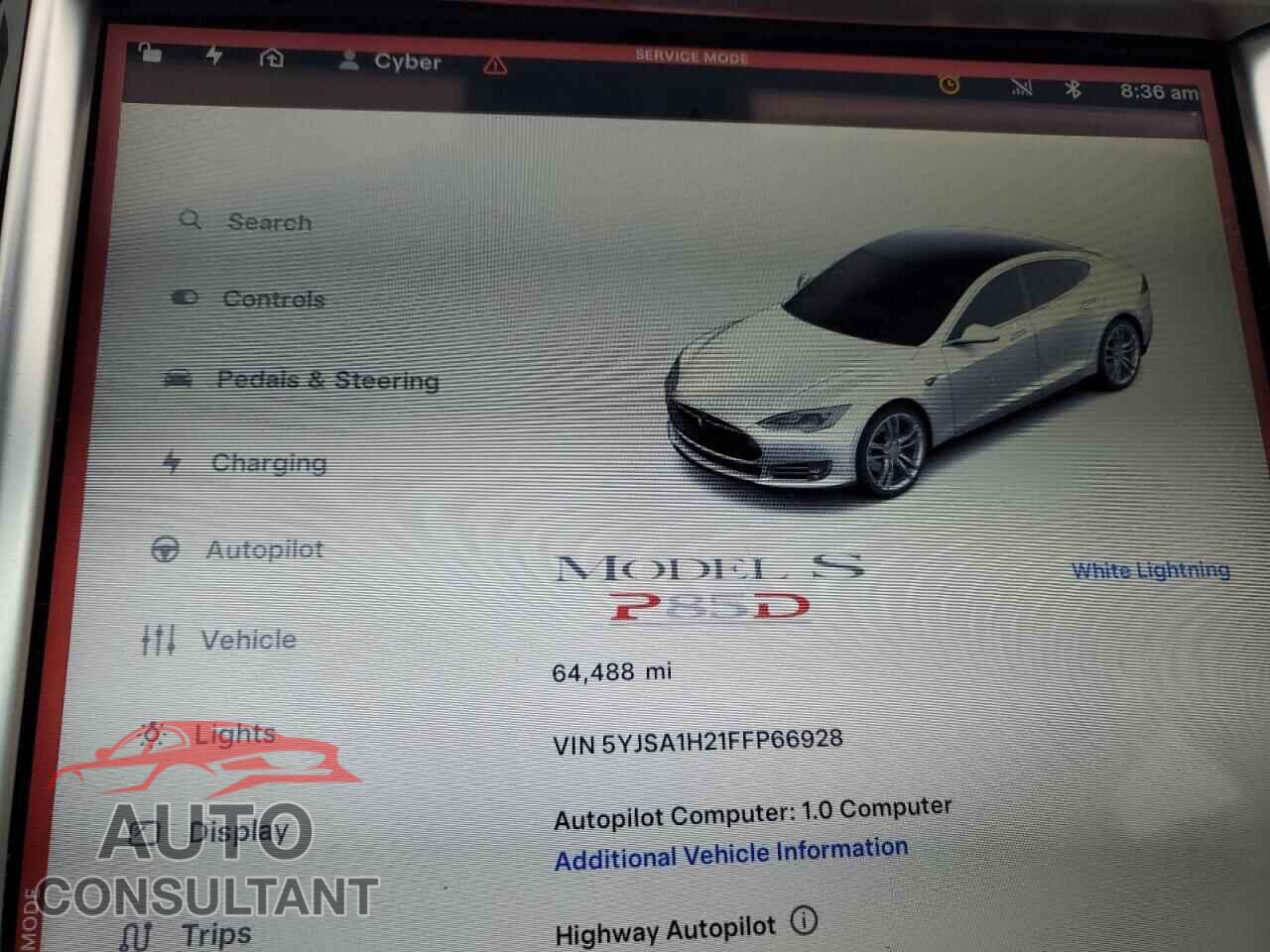 TESLA MODEL S 2015 - 5YJSA1H21FFP66928