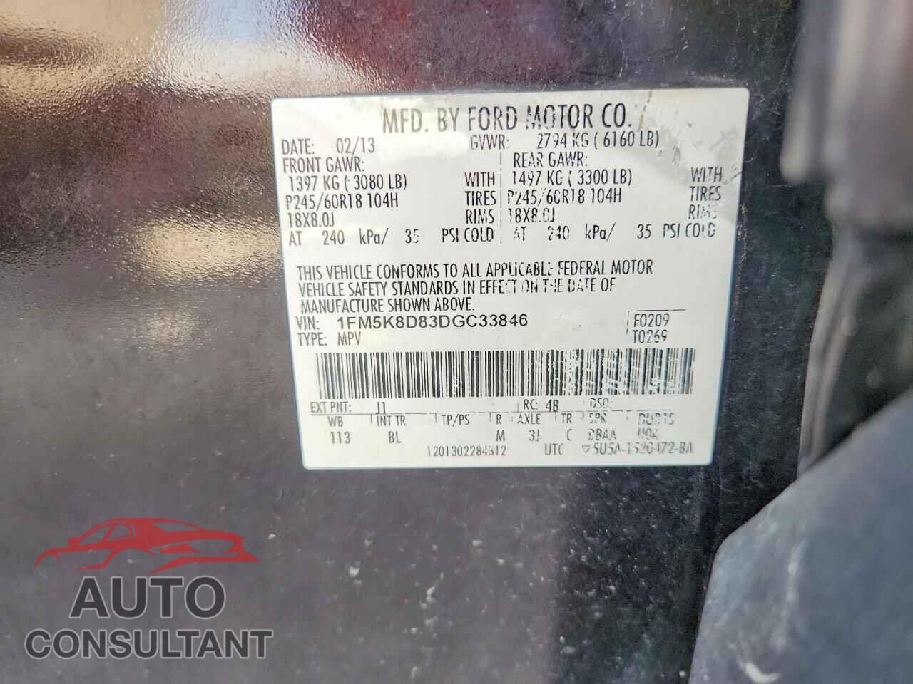 FORD EXPLORER 2013 - 1FM5K8D83DGC33846