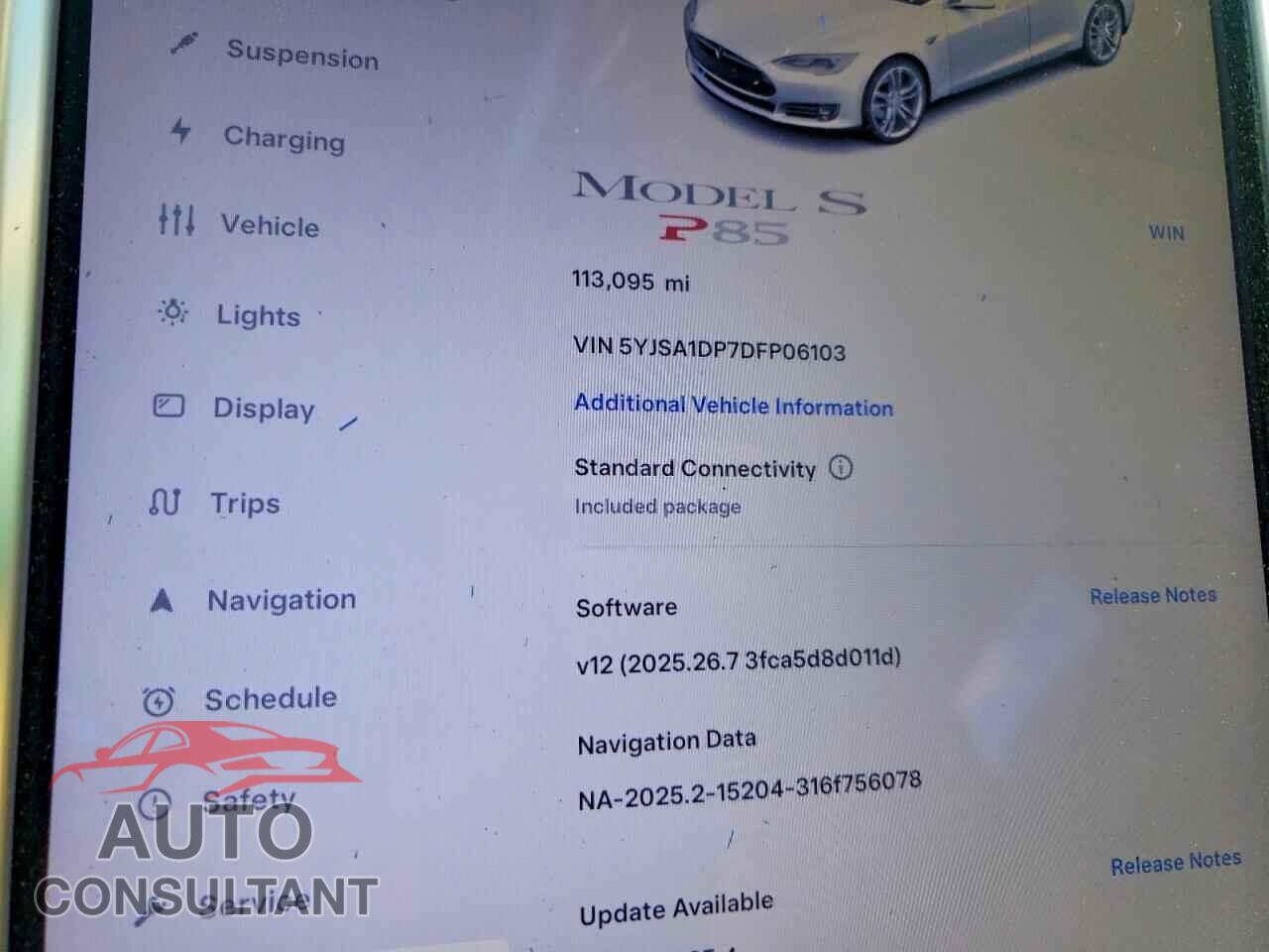 TESLA MODEL S 2013 - 5YJSA1DP7DFP06103