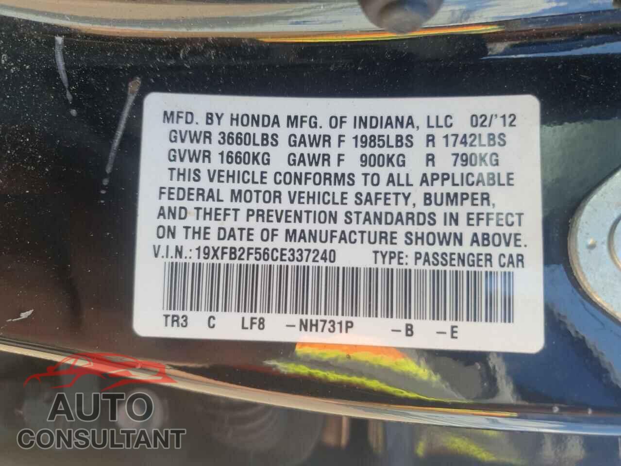 HONDA CIVIC 2012 - 19XFB2F56CE337240