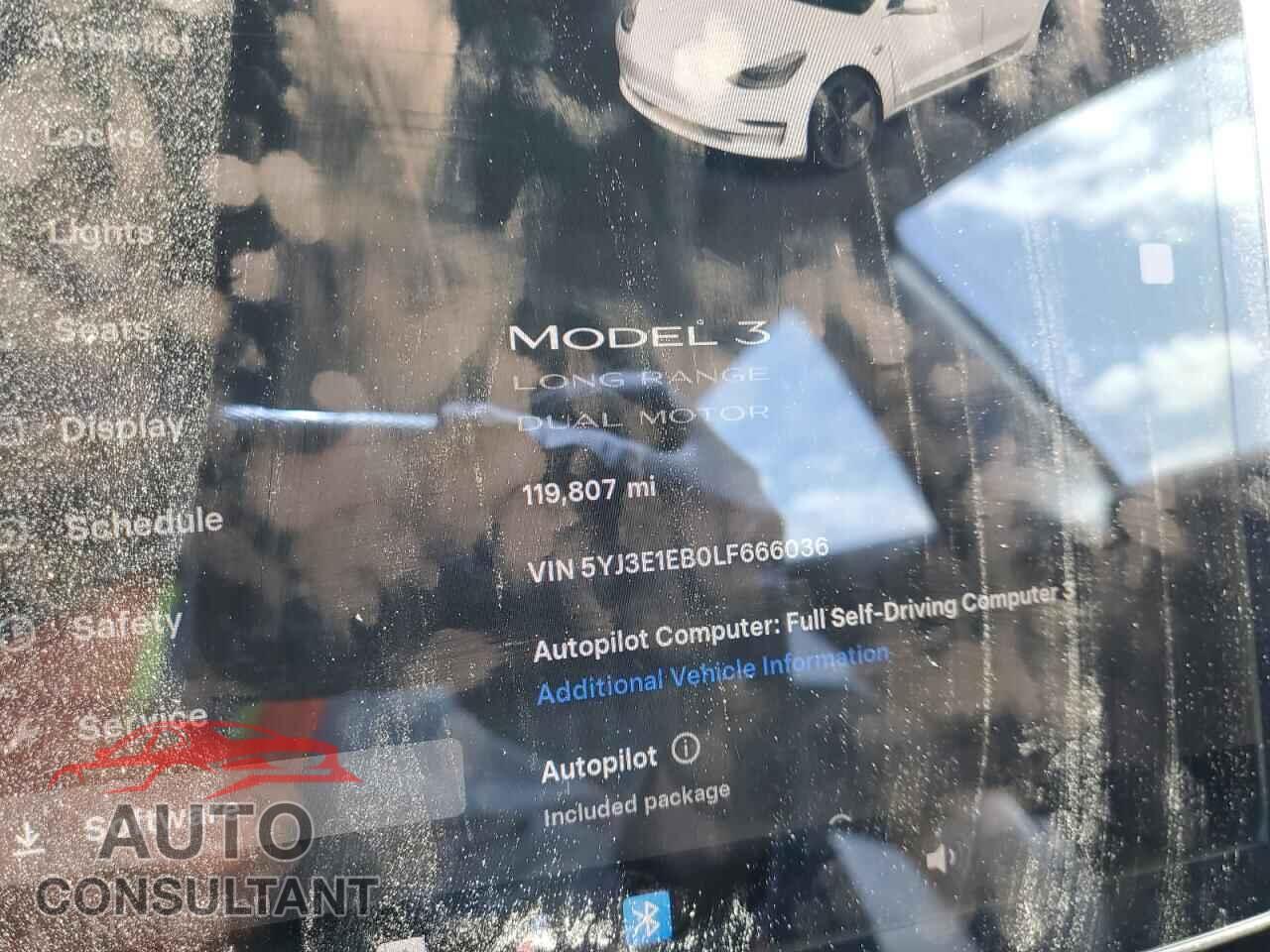 TESLA MODEL 3 2020 - 5YJ3E1EB0LF666036