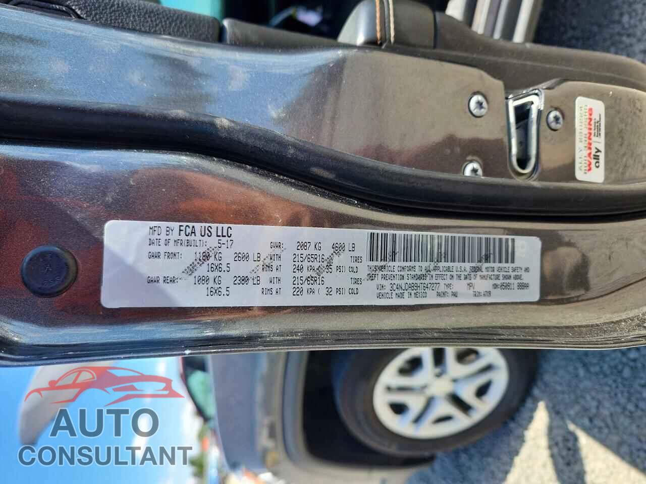 JEEP COMPASS 2017 - 3C4NJDAB9HT647277