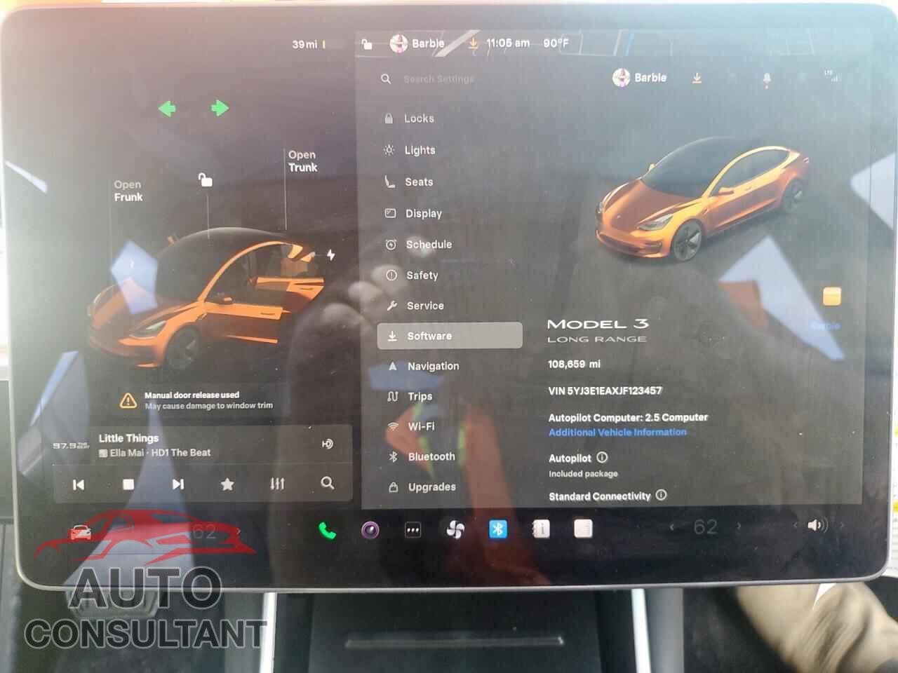 TESLA MODEL 3 2018 - 5YJ3E1EAXJF123457