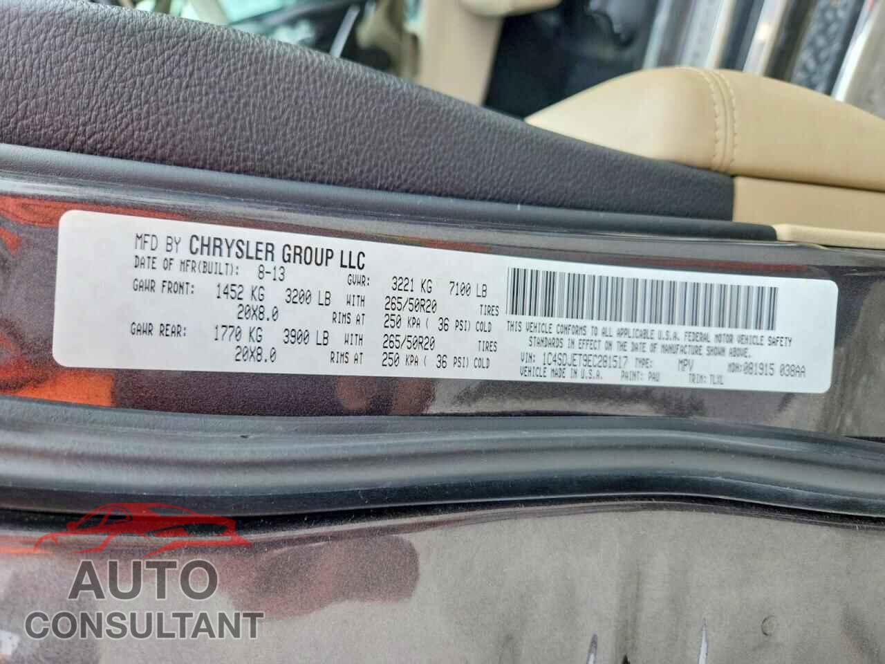 DODGE DURANGO 2014 - 1C4SDJET9EC281517