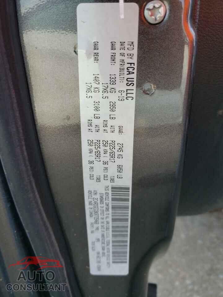 DODGE CARAVAN 2019 - 2C4RDGEG9KR725468