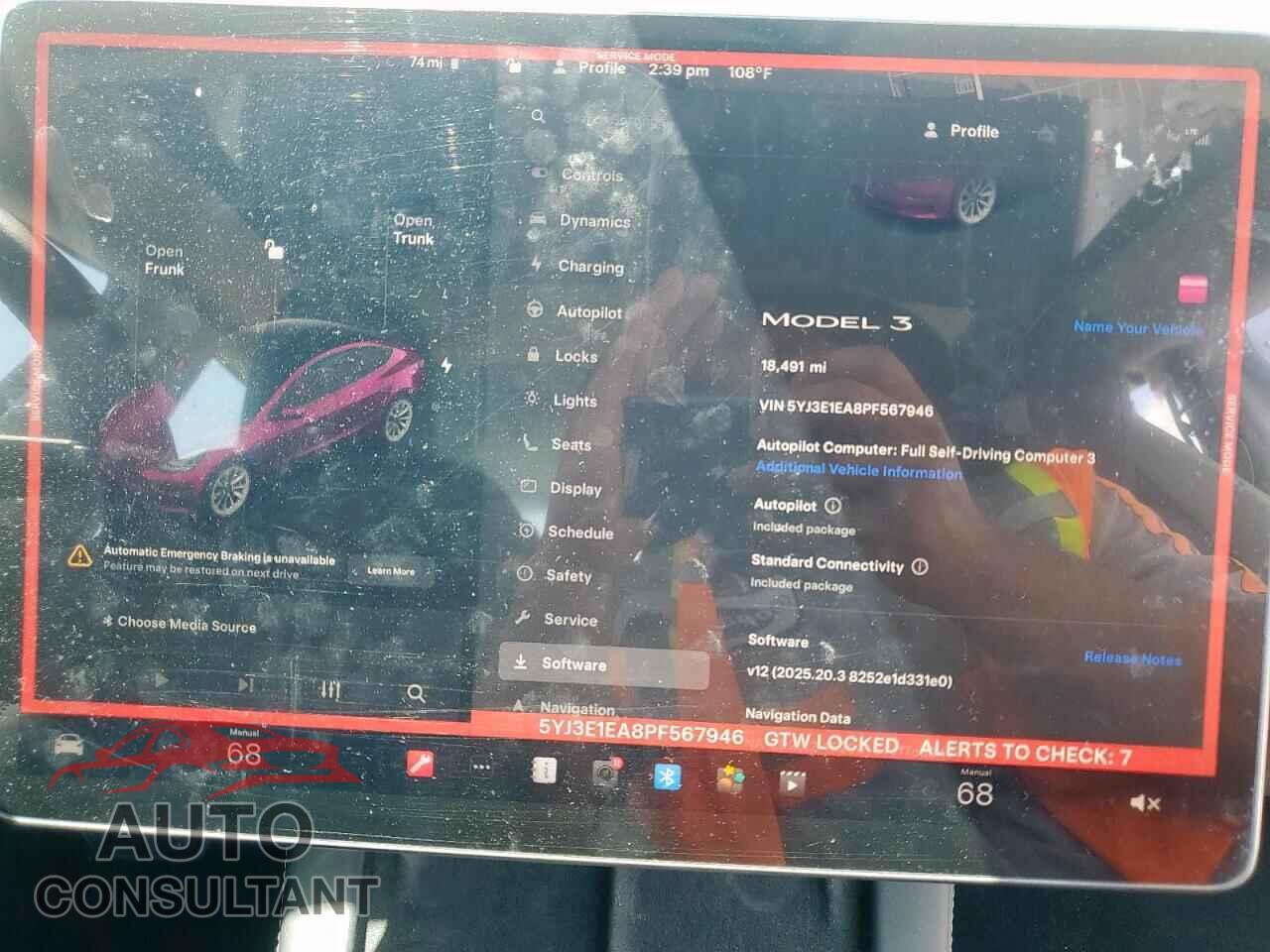 TESLA MODEL 3 2023 - 5YJ3E1EA8PF567946