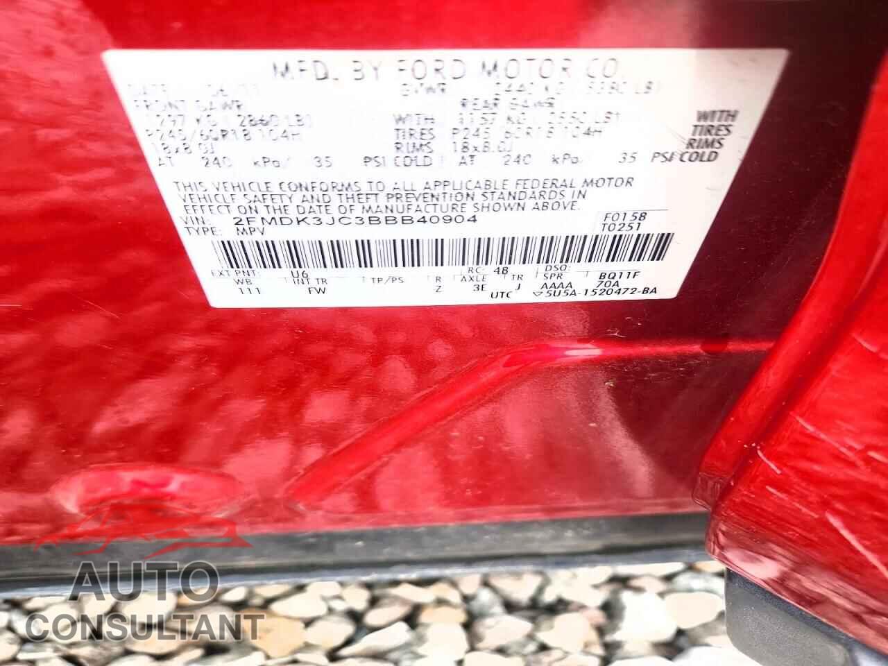 FORD EDGE 2011 - 2FMDK3JC3BBB40904