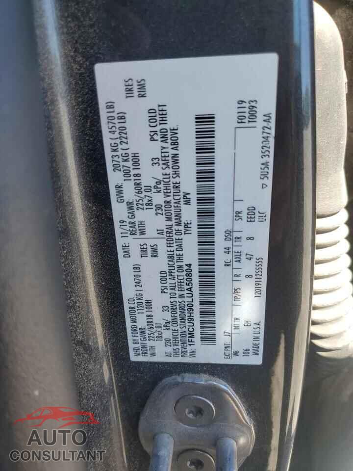 FORD ESCAPE 2020 - 1FMCU9H90LUA50804