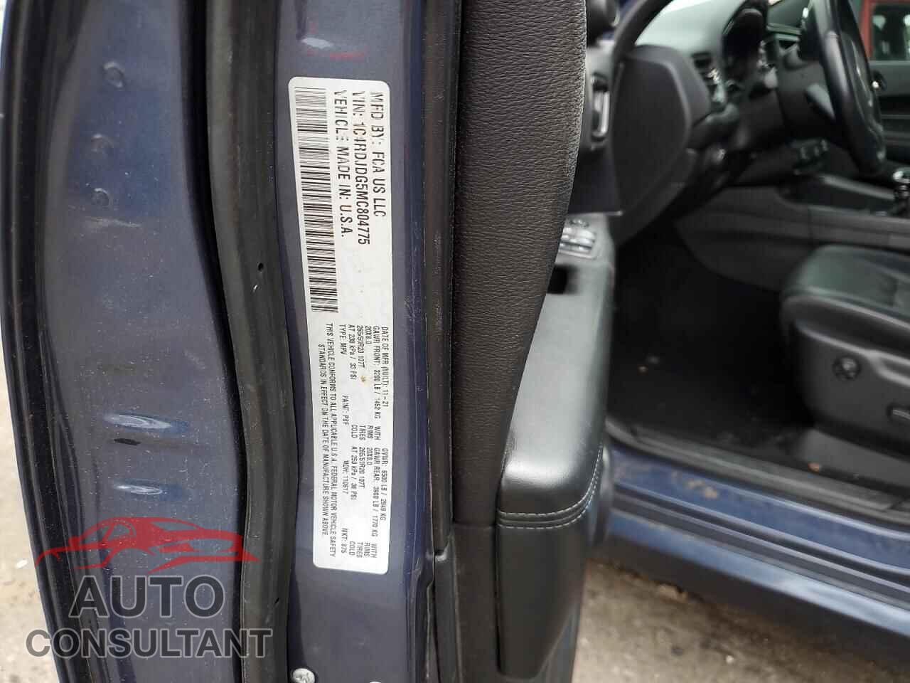 DODGE DURANGO 2021 - 1C4RDJDG5MC804775
