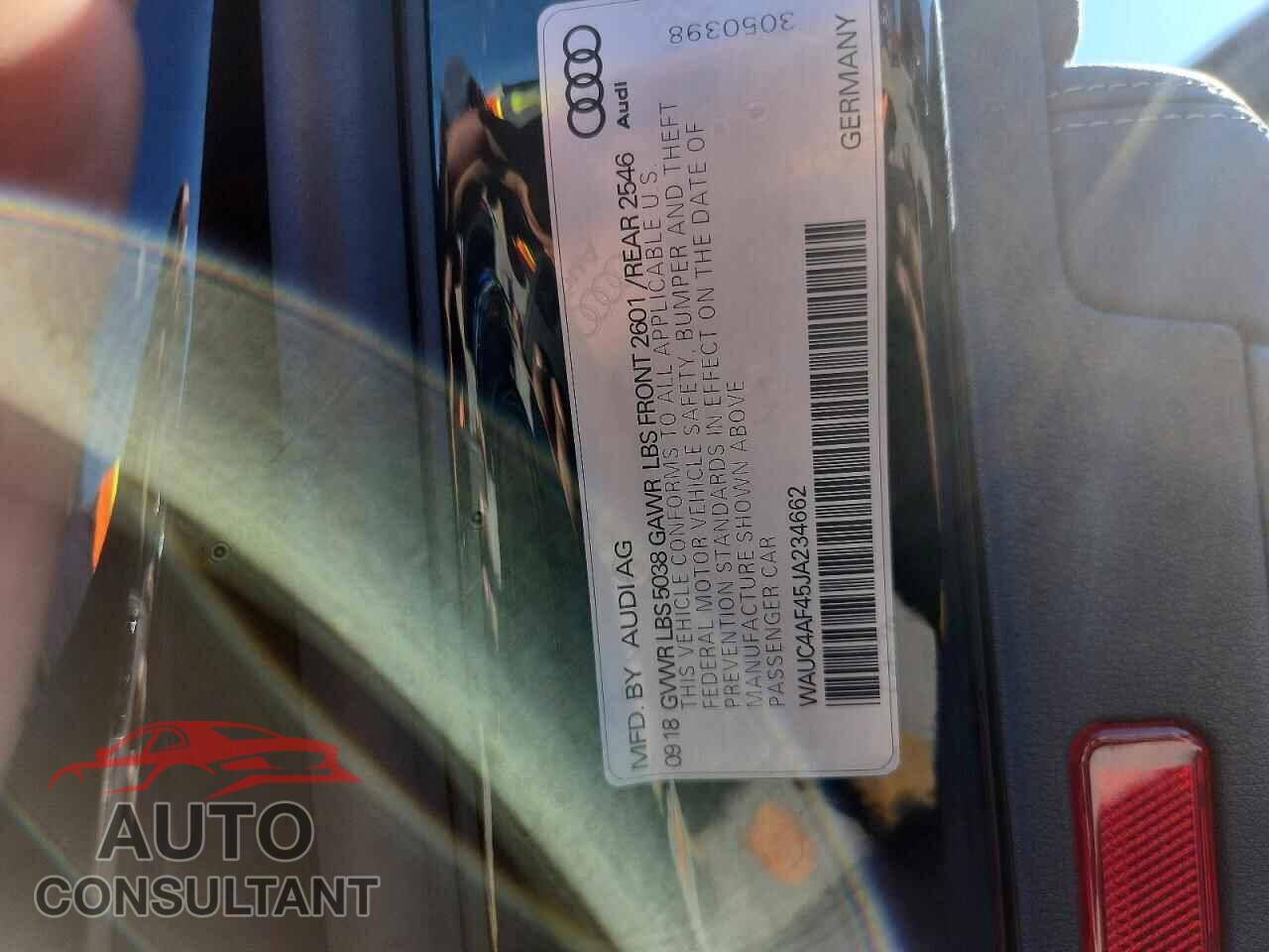 AUDI S4/RS4 2018 - WAUC4AF45JA234662