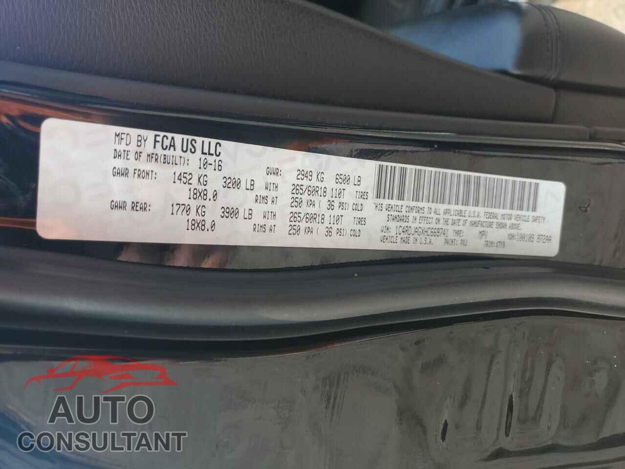DODGE DURANGO 2017 - 1C4RDJAGXHC669741
