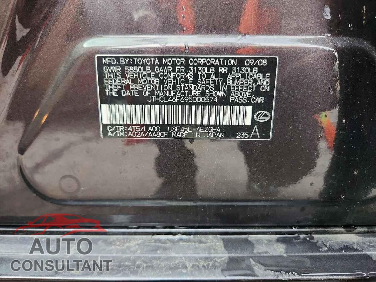LEXUS LS460 2009 - JTHCL46F695000574