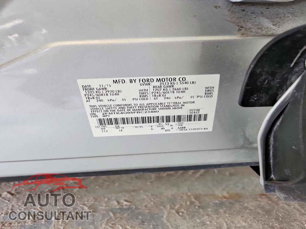 FORD EDGE 2015 - 2FMTK4G95FBC23480