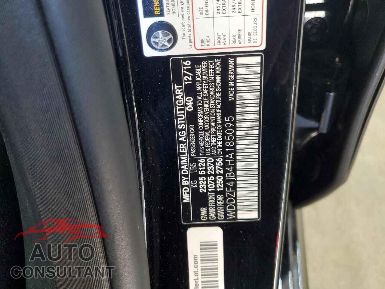 MERCEDES-BENZ E-CLASS 2017 - WDDZF4JB4HA185095