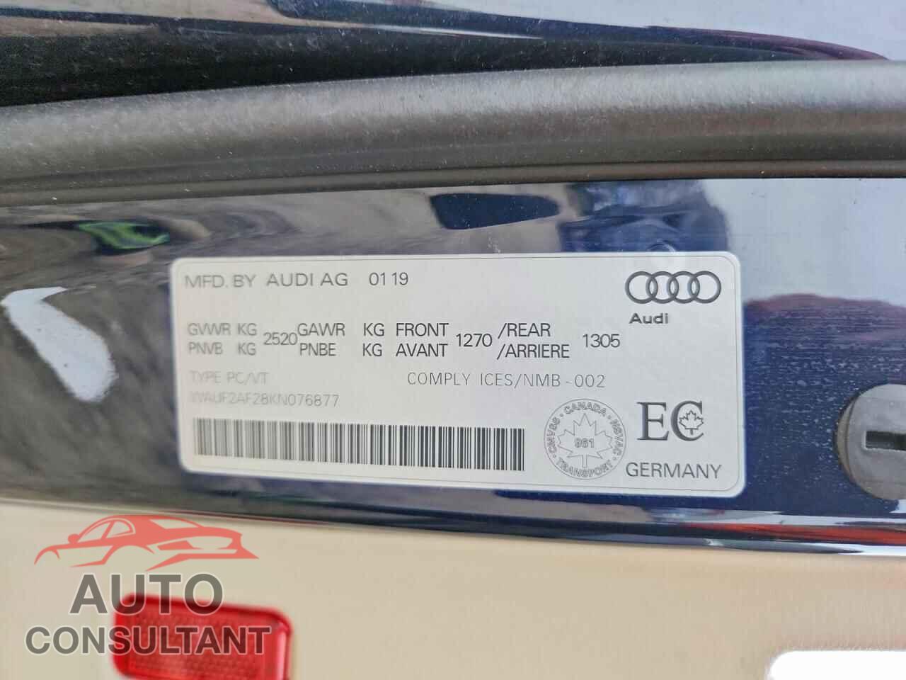 AUDI A6 2019 - WAUF2AF28KN076877