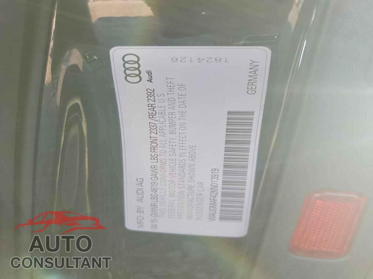 AUDI A4 2019 - WAUGMAF42KN013919