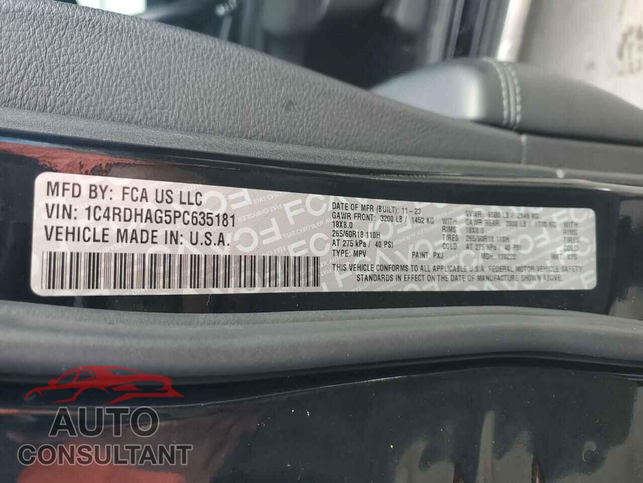 DODGE DURANGO 2023 - 1C4RDHAG5PC635181