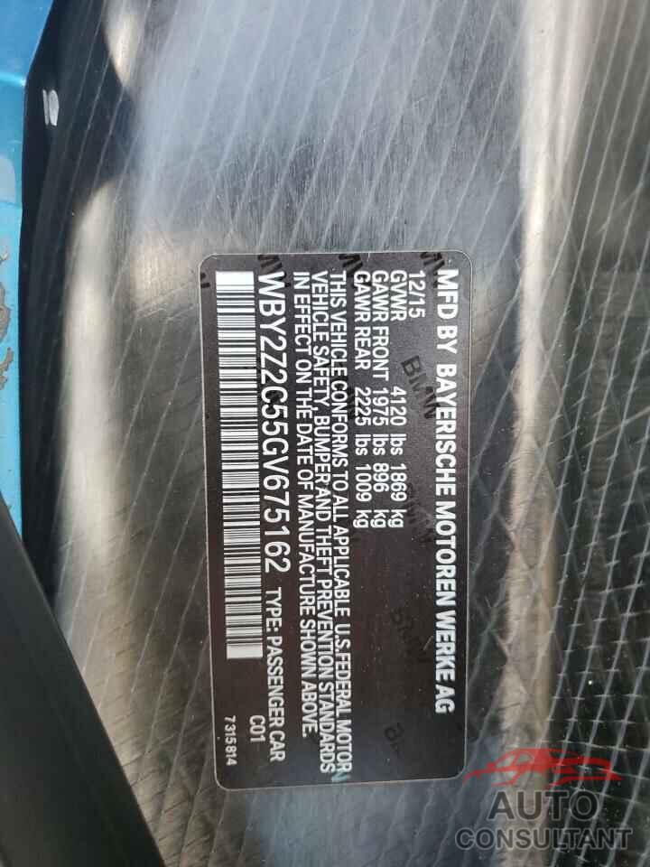 BMW I SERIES 2016 - WBY2Z2C55GV675162