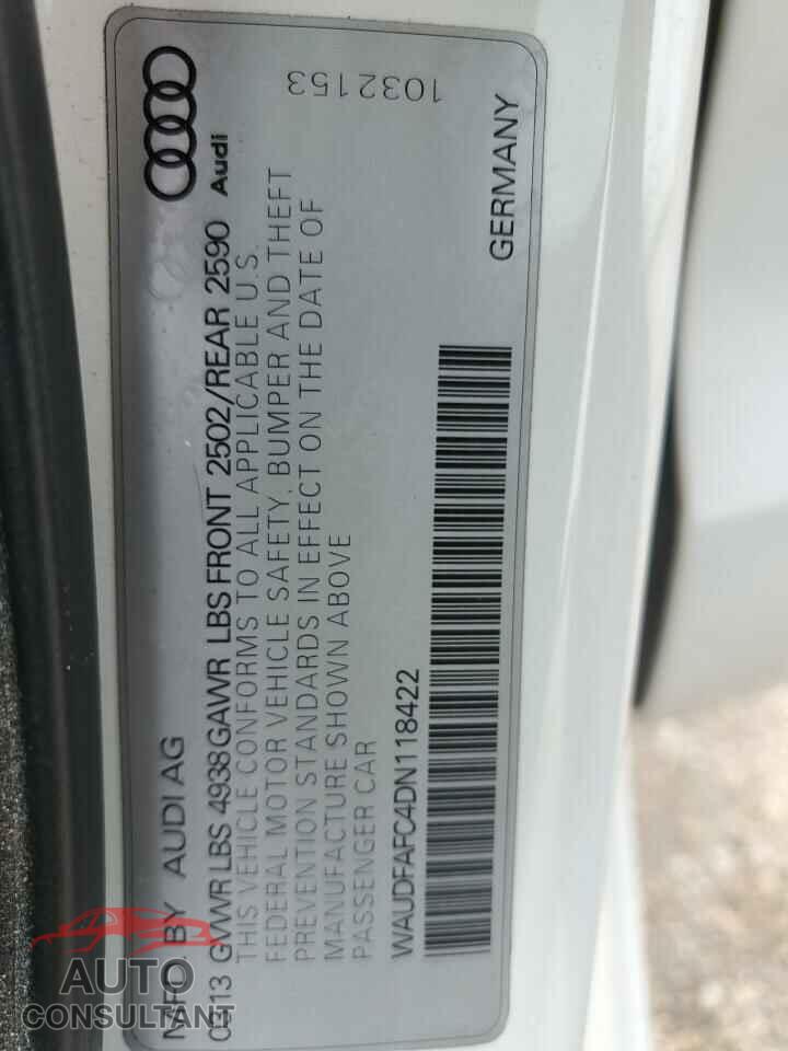 AUDI A6 2013 - WAUDFAFC4DN118422