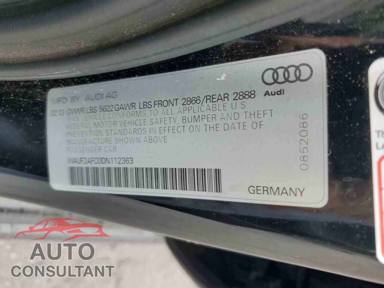 AUDI S6/RS6 2013 - WAUF2AFC0DN112363