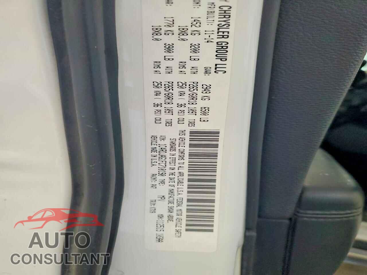 DODGE DURANGO 2015 - 1C4RDJAG1FC710190