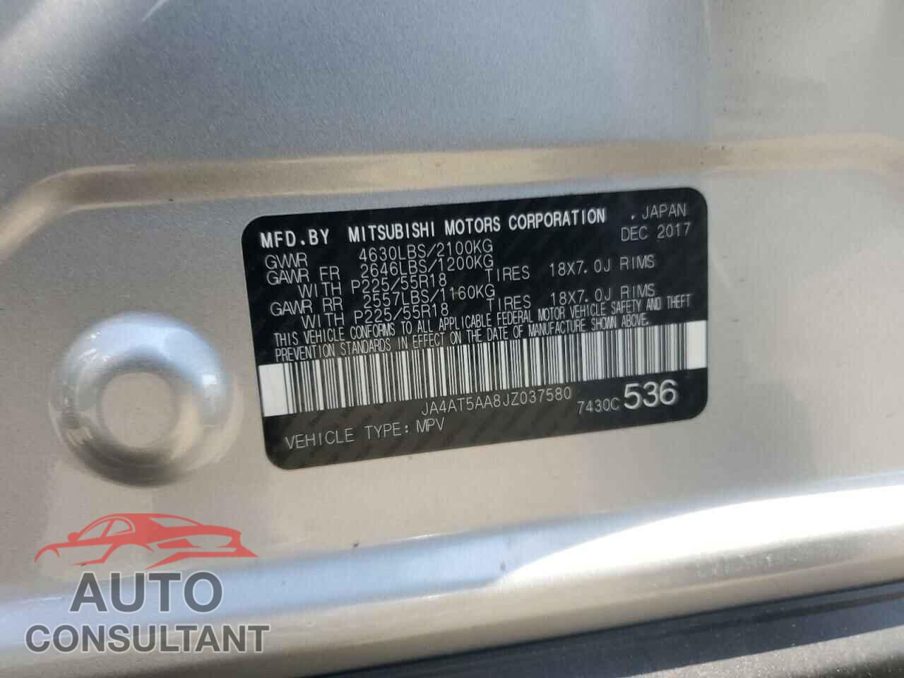 MITSUBISHI ECLIPSE 2018 - JA4AT5AA8JZ037580