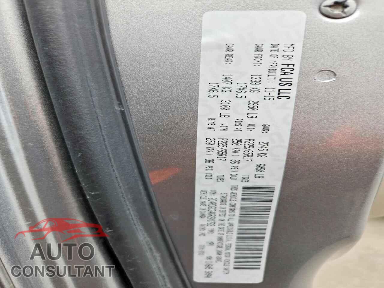 DODGE CARAVAN 2016 - 2C4RDGCG4GR201722
