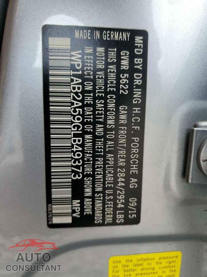 PORSCHE MACAN 2016 - WP1AB2A59GLB49373